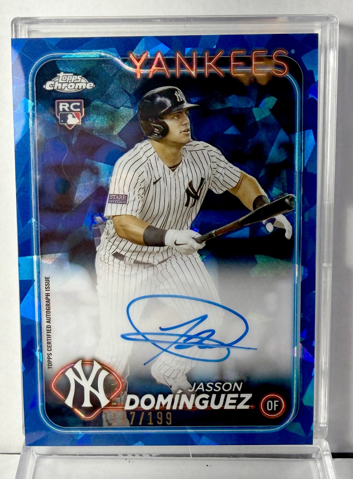 2024 Topps Chrome Sapphire Jasson Dominguez Auto RC Rookie #/199 Yankees