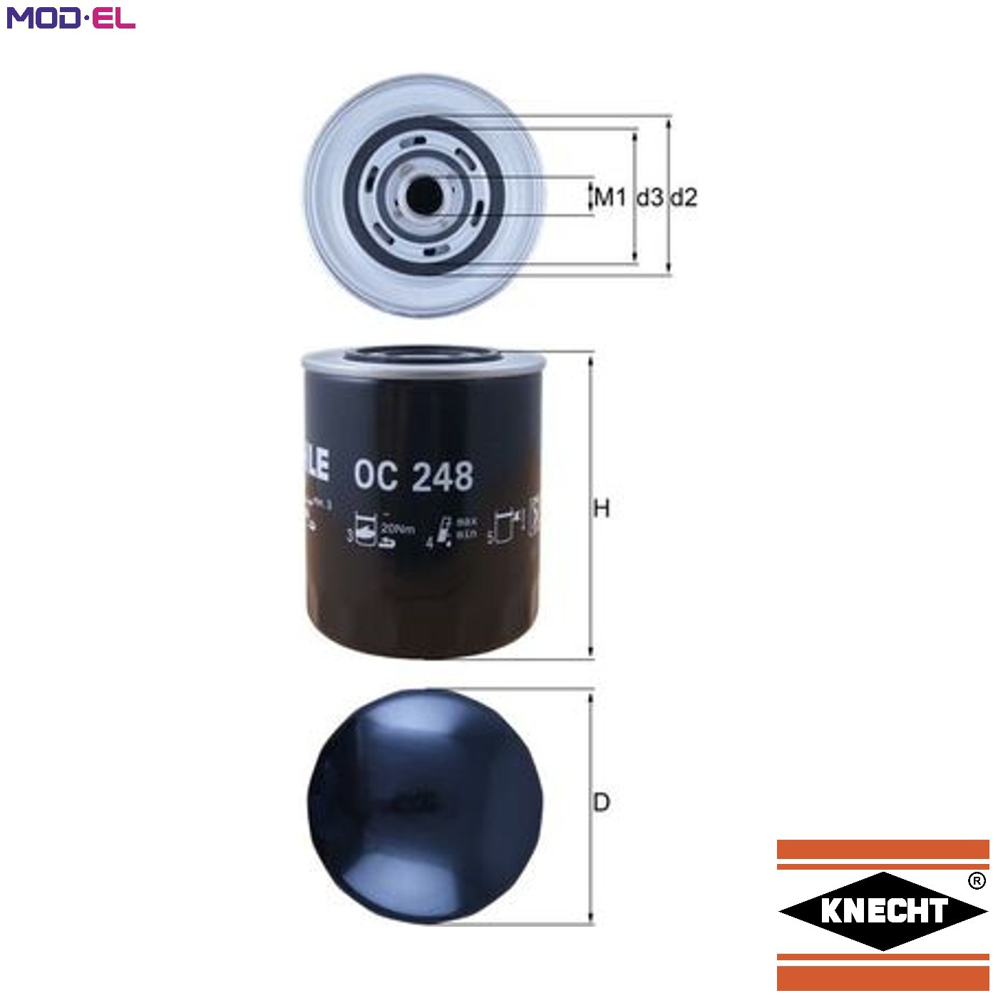 OIL FILTER OC 248 FOR 8040.25 3.9L 4cyl