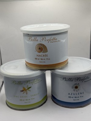 THREE - Bella Perfetta WAX 14oz NACREE AZULENE ZINC - Sealed Dented Bottles