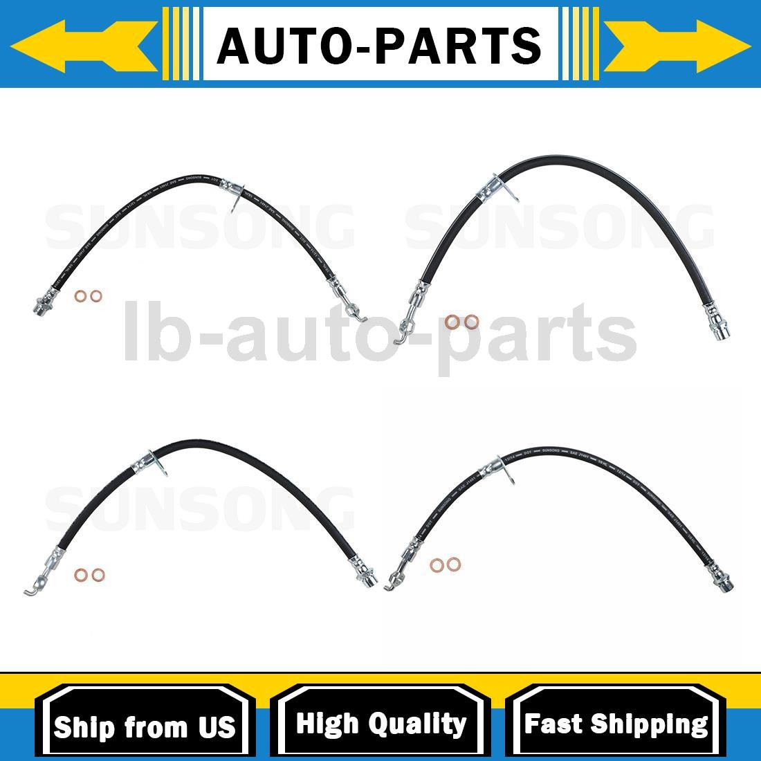 4X Front Rear Brake Line Hose Sunsong For For Toyota Camry 1997 1998 1999 2000