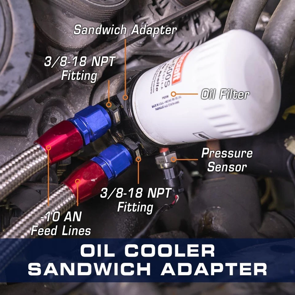 ADAPTADOR SÁNDWICH ENFRIADOR DE ACEITE HONDA CIVIC CRX PRELUDE Foto 3 de 4