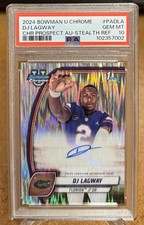 DJ LAGWAY AUTO SP 2024 BOWMAN CHROME 1st STEALTH REFRACTOR PSA 10 💎 BAYLOR QB