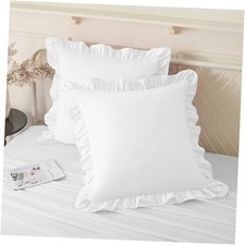 Ruffle Pillow Cases 26x26 Inches Square Ruffled 26" x 26" Pack of 2 White