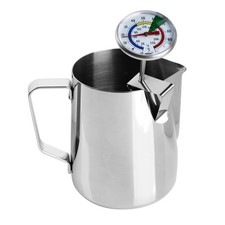 Milk Frother Jug & Thermometer Set for Barista-Quality Coffee