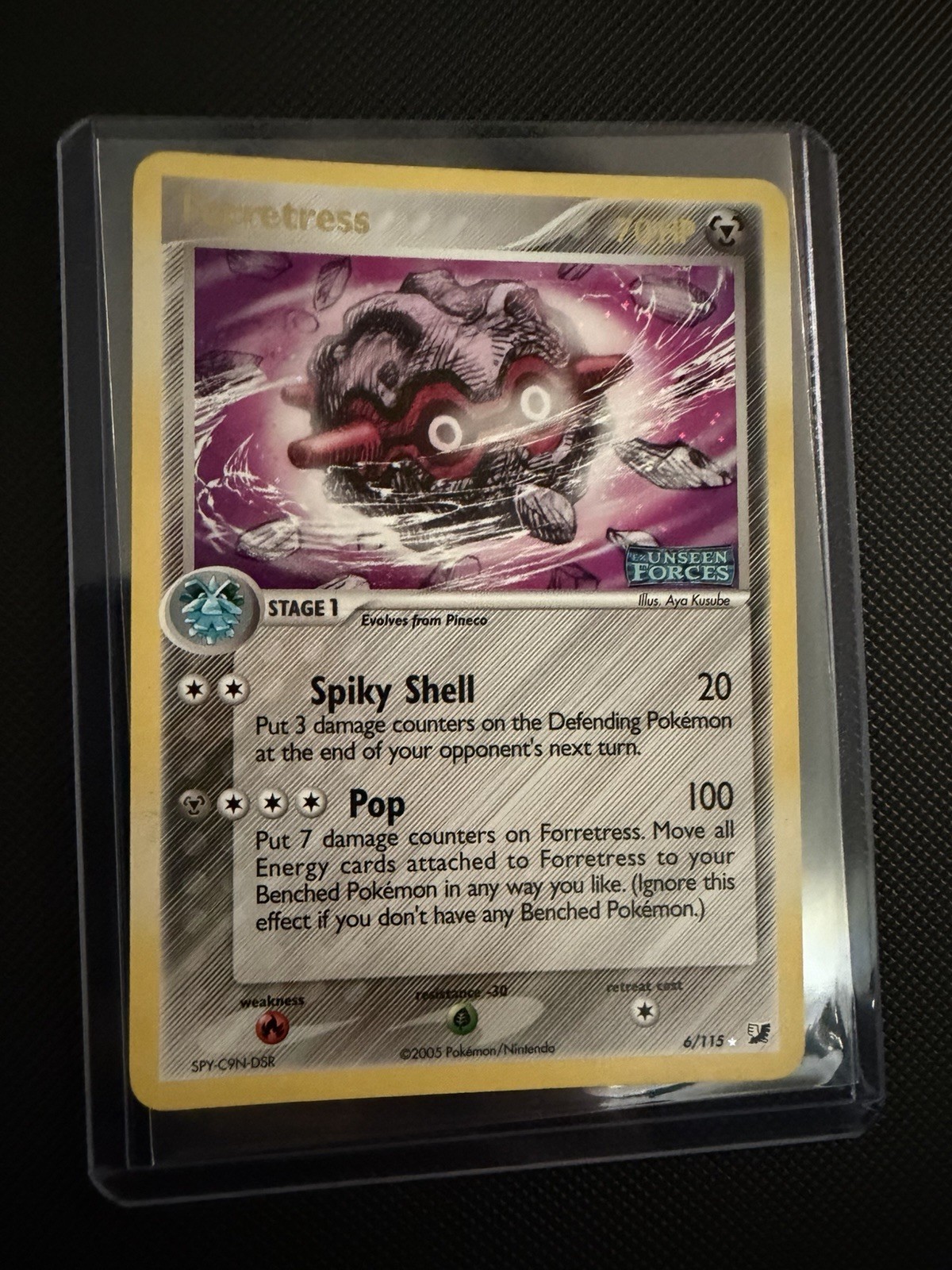 FORRETRESS 6/115 EX Unseen Forces REVERSE HOLO STAMPED Pokemon TCG card NM