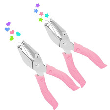 UCEC 2 Pcs Handheld Hole Punch Shapes Kit - Heart Hole Puncher  Star Hole Punch
