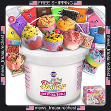 Milky Butter Slime Kit 4lb with 29 Add-Ins for Kids, Soft White Scented Slime