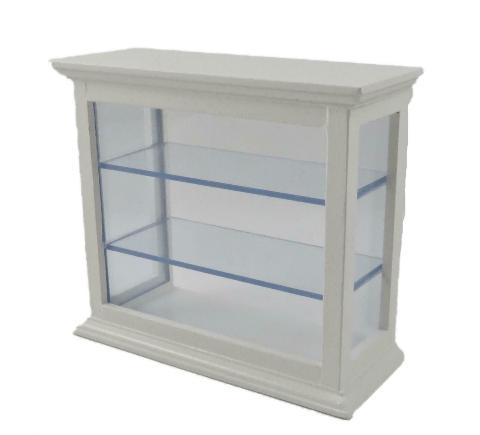 Dolls House White Counter Shelf Display Cabinet Shop Fitting Store Furniture