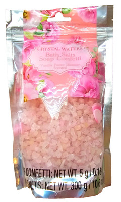 Crystal Waters Bath Salts Soap Confetti Vanilla Peony 10.6 oz Relaxing Gift