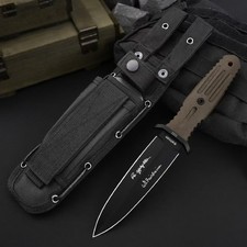 Black Blade Straight Knife 440C Blade Mikata Handle Outdoor Camping EDC Knives