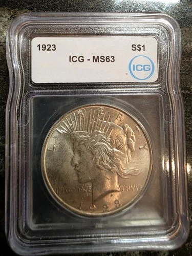 1923 Peace Silver Dollar ICG MS63
