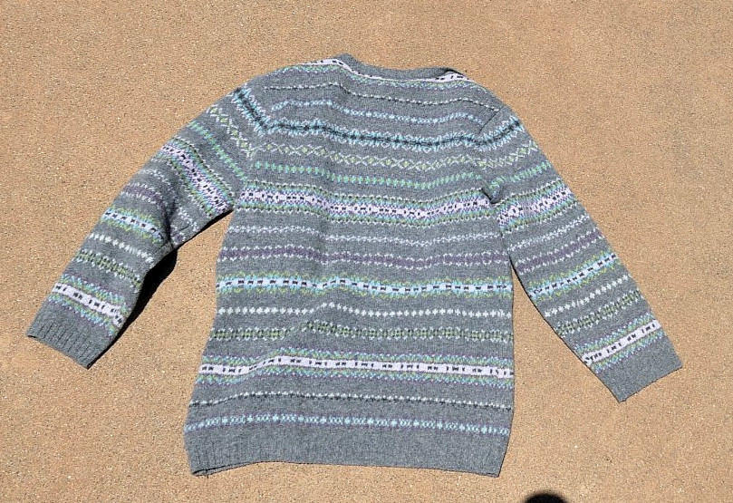 GAP  Gray Striped  LAMBSWOOL Button Down CARDIGAN… - image 2