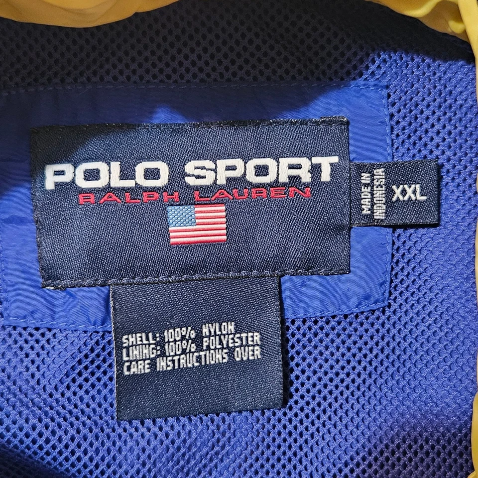 Polo Sport Ralph Lauren Vest Men's 2XL XXL Blue Full Zip Pullover Vintage Nylon - Image 3 of 4