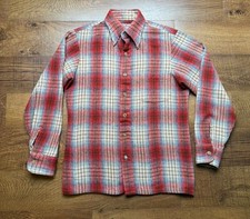 Vintage McGregor 50s Plaid Wool Shirt USA Loop Collar Men  s Size Medium