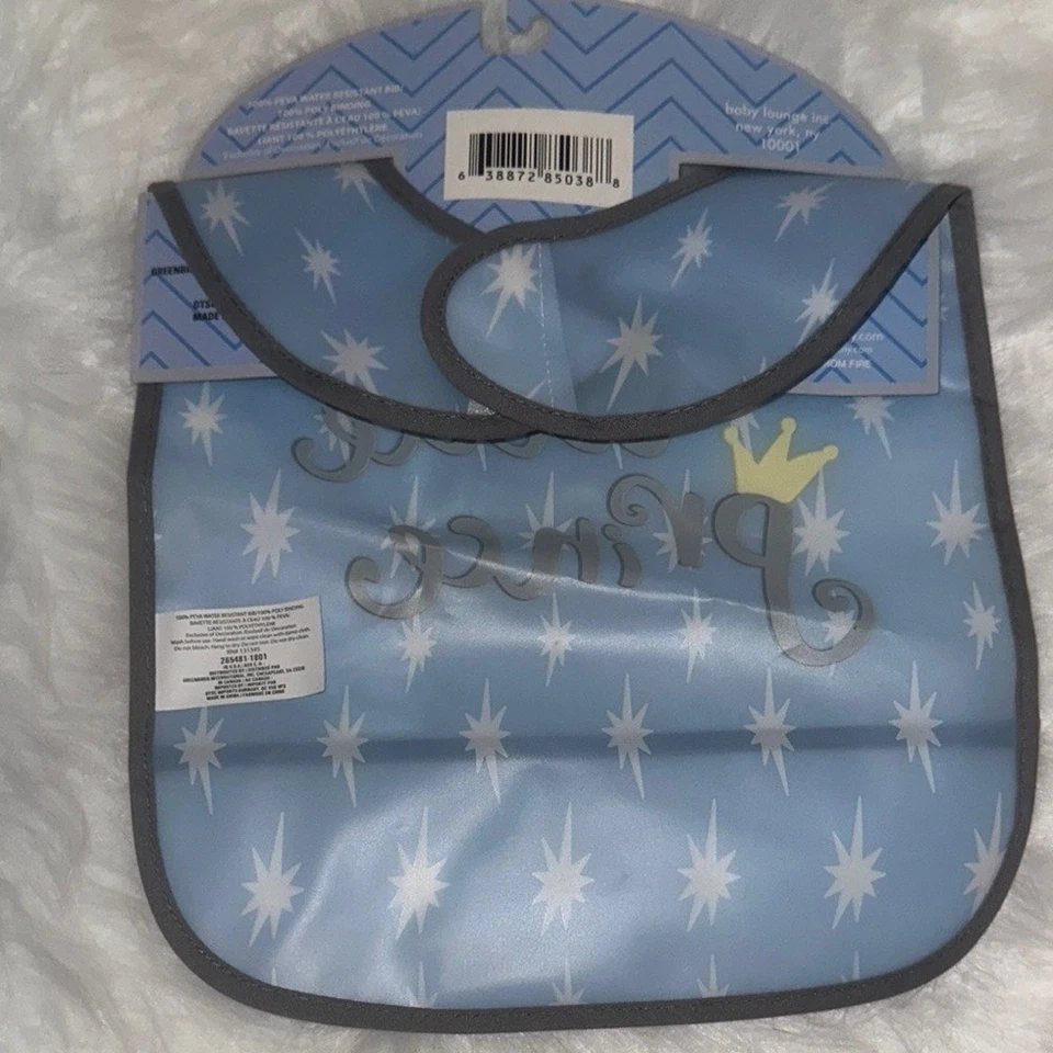 Juego de babero y utensilios Disney Baby Mickey Mouse azul gris pequeño babero salón Foto 4 de 4