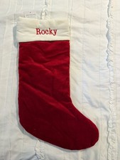 NWT Pottery Barn Large Velvet Rocky Stocking Dog Christmas