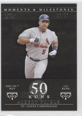 2007 Moments & Milestones Black 16/29 Albert Pujols (2001 NL ROY 112 Runs) 9cp