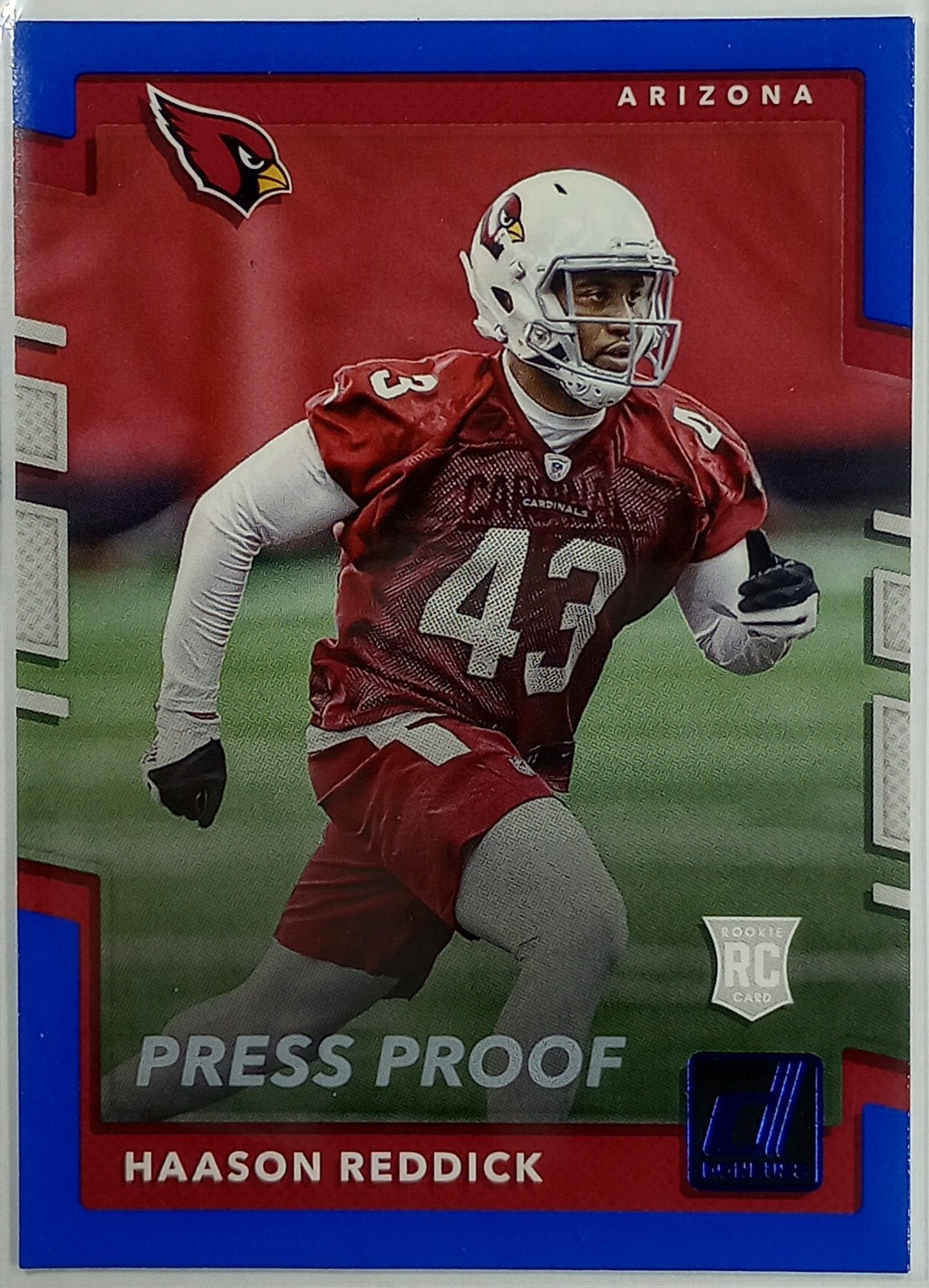 2017 Panini Donruss Haason Reddick Rookie #396 Press Proof Blue RC