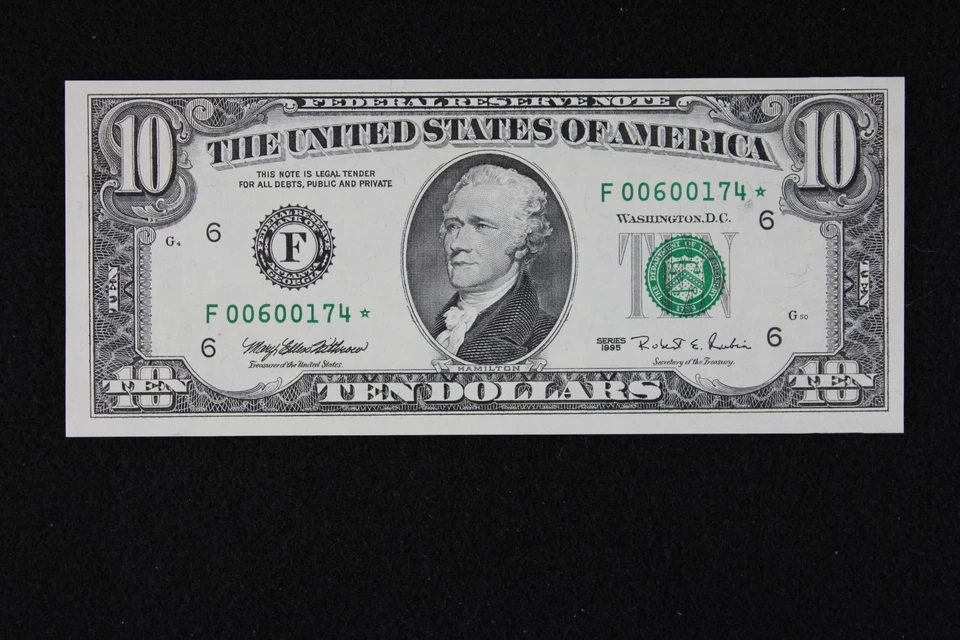 $10 1995 Gem CU Star Washington DC print FRN F00600174* LOW 640K Run 1, Atlanta - Image 2 of 3