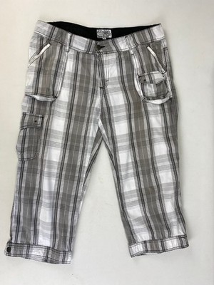 Herren Stoff ¾ Shorts Hose Gr. 40 (M) Grau Weiß von MB Multiblu