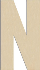 17 Inch Large Wooden Letter N, 1/4 in Thick Big Wood Letter for Wall Decor Craft