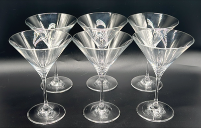 #ad Elegant set of 6 RONA Slovakia crystal martini glasses. $49.99