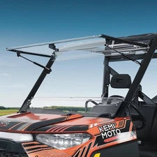 KEMIMOTO 2-IN-1 Flip Windshield Compatible with Ranger 1000, Scratch clear 