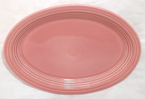 Vintage Fiesta Oval Serving Platter Plate Homer Laughlin ROSE Discontinued 13.5"