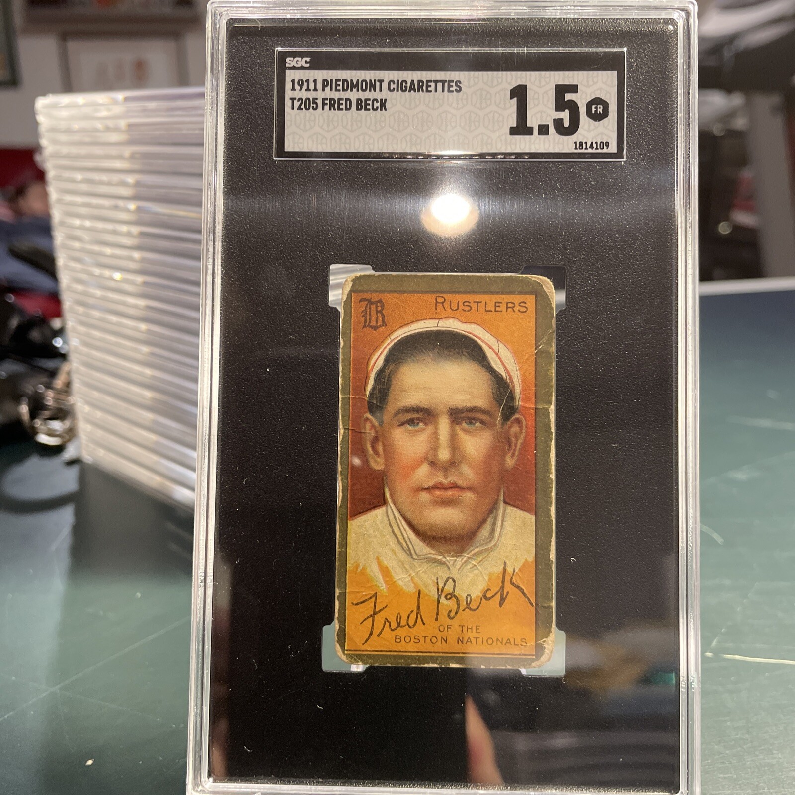 1911 Piedmont Cigarettes Fred Beck T205 SGC 1.5 Boston Nationals S19