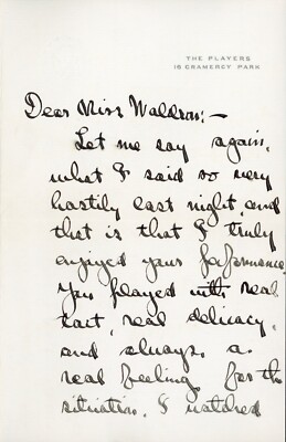 CHRISTIAN BRINTON SIGNED LETTER   EXTREMELY Rare!   April 19, 1904