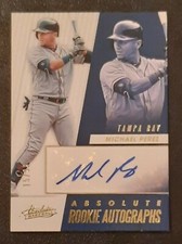 2019 ABSOLUTE ROOKIE AUTOGRAOPHS GOLD MICHAEL PEREZ, 15/99 - TAMPA BAY RAYS