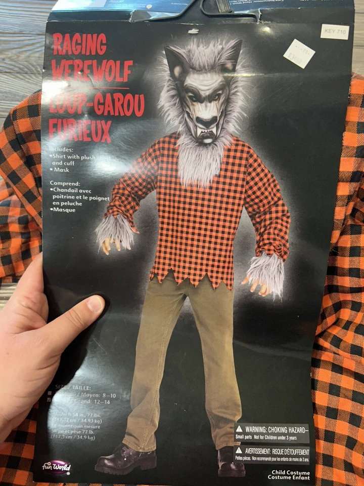 Divertido Mundo Furioso Hombre Lobo Disfraz Halloween Vestir Grande 12 14 Foto 2 de 4