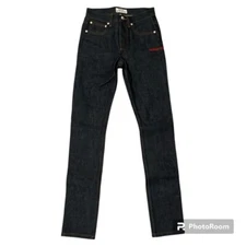 A.P.C. X Kid Cudi Collaboration Raw Selvedge Jeans Dream On Embroidered Size 24