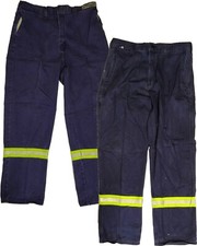 Used Navy Hi Vis Flame Fire Resistant FR Pants Bulwark Carharrt Workrite Cintas