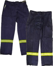 Used Navy Hi Vis Flame Fire Resistant FR Pants Bulwark Carharrt Workrite Cintas