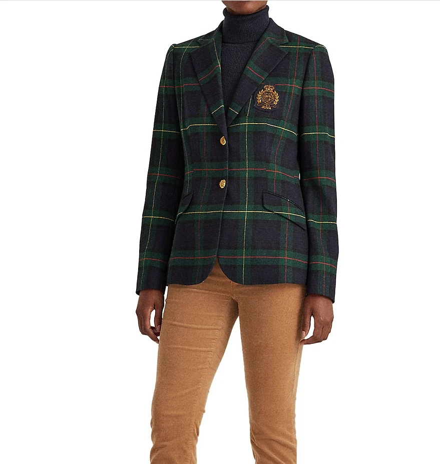 Ralph lauren women's plaid cheap blazers
