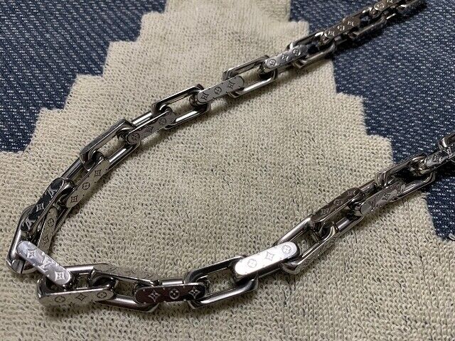 LOUIS VUITTON Necklace Chain Monogram M00307 Silver Men LOUIS VUITTON Necklace Chain Monogram M00307 Silver Men