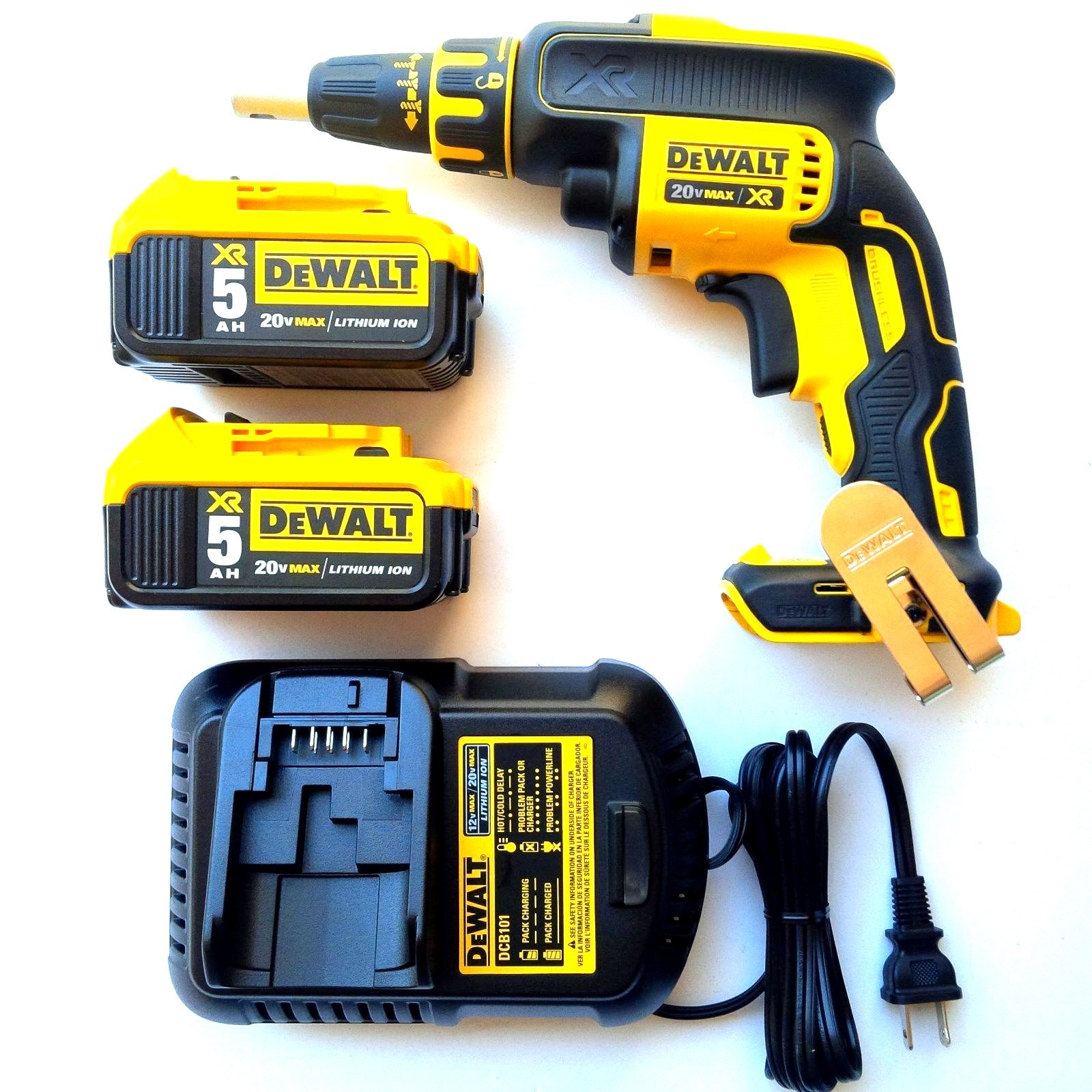 Dewalt DCF620B Cordless Brushless 20 Volt Drywall Screw Gun/2 Batteries