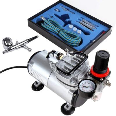 Timbertech Airbrush-Set mit Kompressor mit Mächtig Luftstrom und Luftdruck Gr...