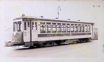 Vintage Trolley Photo Third Avenue Railway car 176 Park Row NYC Dec. 1946