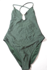 NEW AMERICAN EAGLE AERIE MEDIUM 1pc DARK GREEN, CHEEKY