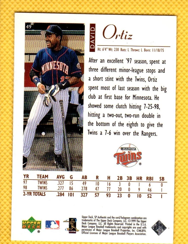 1999 SP AUTHENTIC Upper Deck ⚾ YOU PICK YOUR FAVS 🧢 MLB BASEBALL CARDS #1 - #90 - Image 2 of 4