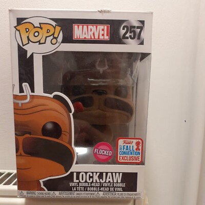 Lockjaw #257 Flocked Inhumans Marvel Funko Pop! 2017 NYCC FCE Vinyl Wackelkopf