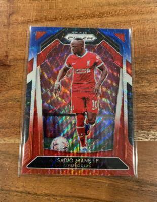 2020-21 Panini Prizm EPL Premier Sadio Mane Red White Blue Prizm NRMT+ Liverpool