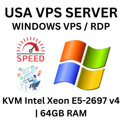 KVM Intel Xeon E5-2697 v4 | 64GB RAM | 1 Month RDP Windows Server Hosting