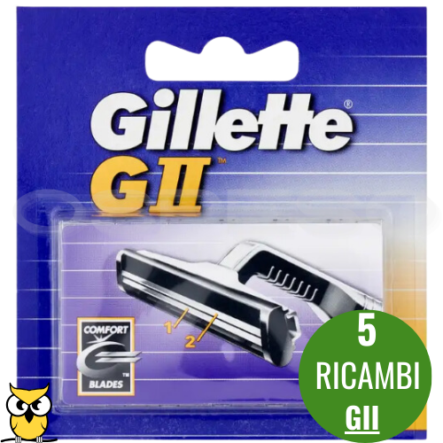 GILLETTE G2 5 LAME DI RICAMBIO GII LAME DA BARBA VINTAGE