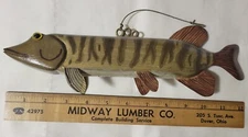 Vintage Spearing Decoy  Tiger Muskie 12"