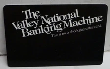 Valley National Bank ATM Banking Machine Card -Un-Embossed BLANK RARE Vintage