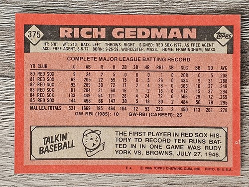 1986 Topps Baseball Pick A Card #208-#408 - Picture 297 of 359