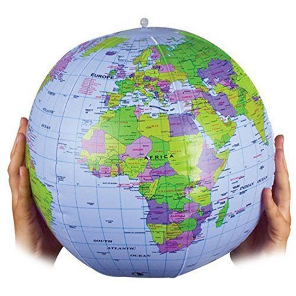Inflatable World Globe Earth Beach Ball 30cm Blow Up World Map Outdoor Fun